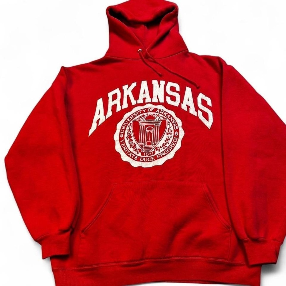 Vintage Arkansas Razorbacks jansport red hoodie sweatshirt‎ fits Medium / large